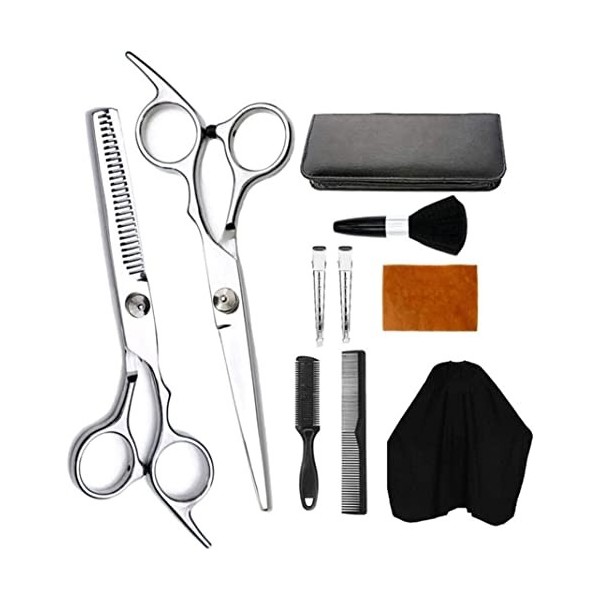 Ciseaux de coiffeur Ensemble de ciseaux de coupe de cheveux professionnels 10 PCS Ciseaux de coupe de cheveux Ciseaux amincis