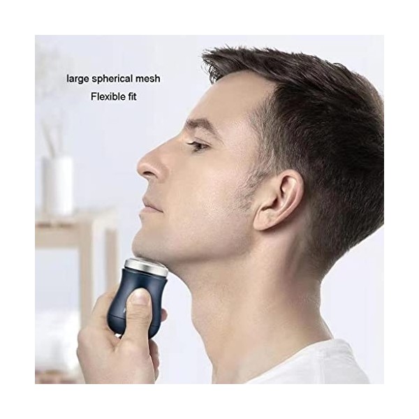JUEMISSA Rasoir Mini Rasoir à Barbe Portable Rasoir électrique pour Hommes Coupe-chaume Rasoir Facial Color : Blue, S : 6 * 