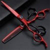 Gaucher Haut de Gamme Professionnel Ciseaux de Coupe de Cheveux - Coiffure Dilution Cisailles Noir Rouge 6,0 Pouces Salon de 