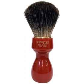 Zenith Blaireau Barber avec manche en résine 100 % véritable blaireau/corail - Dark Badger - Fabriqué en Italie