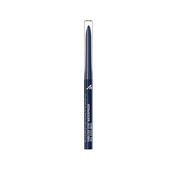 Manhattan Endless Stay Waterproof Gel Eyeliner - Eyeliner en gel bleu foncé avec mine pivotante sans pointe, couleur Deep Oce