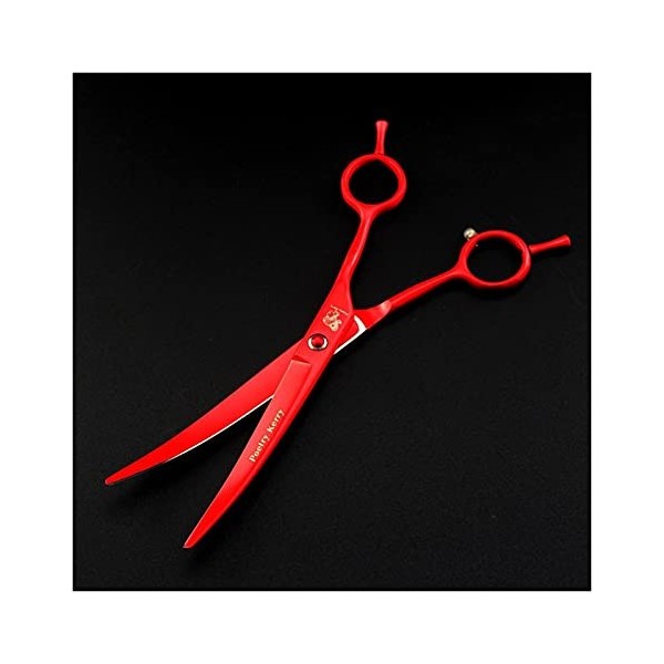 1 Set Professional Pet Groominghaircutting scissors Set Red 4pcs Chien Ciseaux Coupe De Cheveux Amincissant Ciseaux De Coupe 