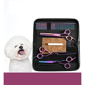 JMOMC Salon de Coiffure pour Animaux de Compagnie/Ensemble de Ciseaux de beauté Professionnels Portables pour Salon de Coiffu