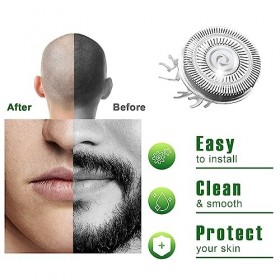 Lot de 4 lames de rechange compatibles avec les rasoirs électriques Skull Shaver Pitbull