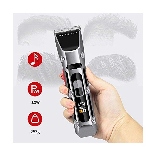 AZPINGPAN Coupeuse électrique électrique Haute Puissance de 12 Watts pour Les Salons de Coiffure, kit de Coupe Rechargeable R