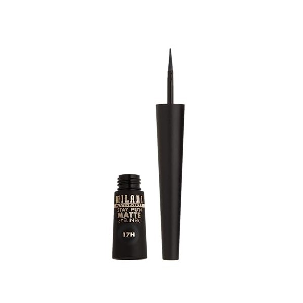 Milani Stay Put Matte Liquid Eyeliner - Waterproof Liquid Eyeliner Pen, Long Lasting & Smudgeproof Makeup Pen Black