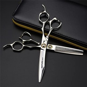 KOAIEZ Salon Professionnel en Acier Inoxydable De 6,0 Pouces Outils De Cisaillement, Ensembles De Ciseaux De Coupe De Cheveux