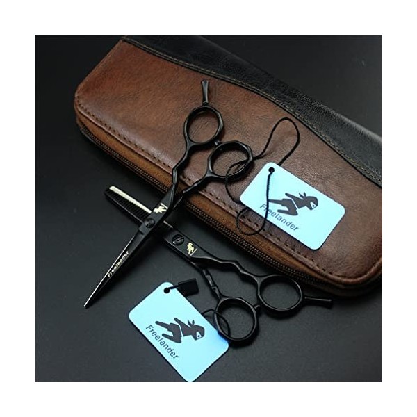 KOAIEZ 5,5 Pouces Noirs 440C Salon Professionnel Barber Barber Ciseaux De Coiffure, Outils De Cisaillement De Coiffure De Cou