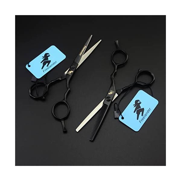 KOAIEZ 5,5 Pouces Noirs 440C Salon Professionnel Barber Barber Ciseaux De Coiffure, Outils De Cisaillement De Coiffure De Cou