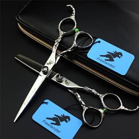 KOAIEZ Ensemble De Cisaillement De Coiffure en Acier Inoxydable De 6,0 Pouces, Kit De Ciseaux De Coupe De Cheveux Professionn