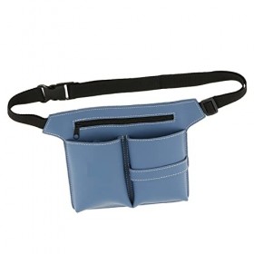 INGVY Sac de barbier pour salon de coiffure, ciseaux de barbier, ciseaux de coiffure, étui en polyuréthane Couleur : bleu 