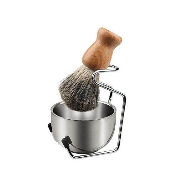 XJWWW-URG Kit de pinceau à raser for hommes, pinceau de rasage à cheveux avec poignée en bois massif, bol à raser et kit de s