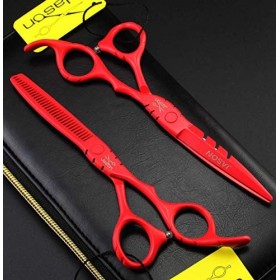 ZJZ Ensemble de Ciseaux de Coiffure, Ciseaux de Coiffeur Professionnels de 6 Pouces, kit de Ciseaux à éclaircir pour Coupe de