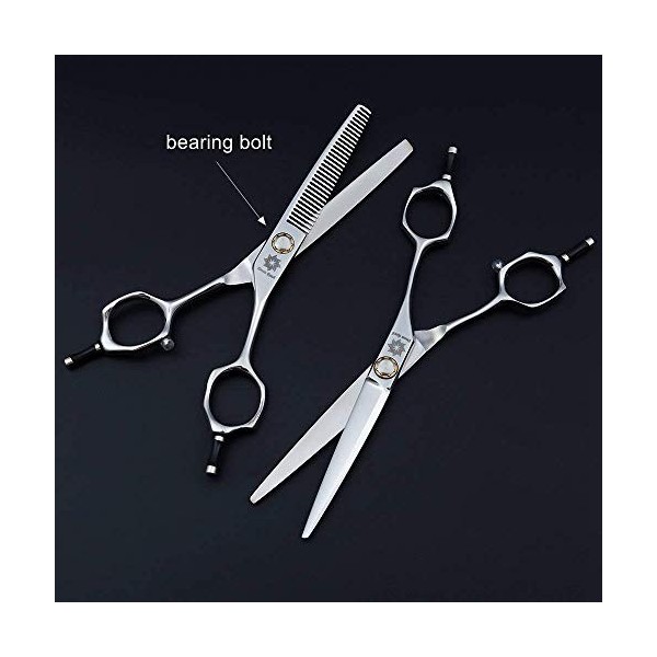 SEESEE.U 6.0 Professional Twin Tail Barber Salon Razor Edge Hair Cutting and Texturizing/Blending Cisors Set, Hairdressing