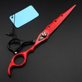 ciseaux de coiffeur Ciseaux De Coupe De Cheveux, 7 Pouces Japon 440c Ciseaux De Salon De Coiffure Rouges Coupe Ciseaux De Cou...