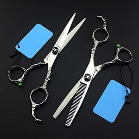 Ciseaux de coupe de cheveux, 6 pouces professionnels 440c Scorpion ciseaux à cheveux coupe barbier coupe de cheveux ciseaux a