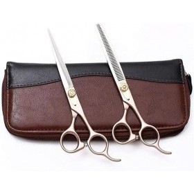 Ciseaux de barbier Ciseaux de coiffure professionnels et ciseaux amincissants, ensemble de ciseaux à cheveux exquis en acier 