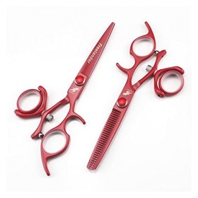 Ciseaux de coupe de cheveux de coiffeur de 6 ", ensemble de ciseaux de coupe de cheveux de coiffure, poignées rotatives doubl