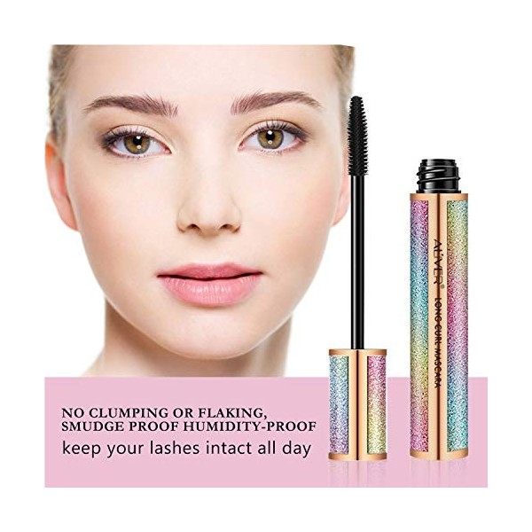 4D Silk Fiber Lash Mascara,Natural Waterproof Smudge-proof Mascara, Natural Thickening Lengthening Mascara No Clumping, No.