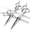 Lot de 3 paires de ciseaux de coiffure professionnels tranchants en argent 440 C de 15,2 cm de diamètre