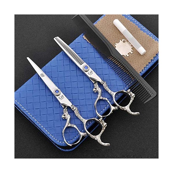 Chaomeiart 440C 6.0 Pouces Ciseaux De Coiffure Salon De Coiffure Set Professionnel Plat Dents Ciseaux Amincissants Ciseaux Ou