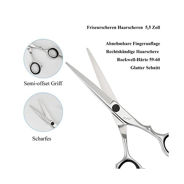 GUNST Lot de ciseaux à cheveux au design classique - Ciseaux de coiffeur de 15,5 cm et 30 V - Pour coiffeurs professionnels