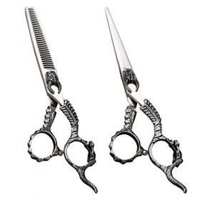 Professional Premium 6 pouces Ciseaux de coiffure en acier inoxydable 440C Bull Head Personnalité Texture Ciseaux de coupe de