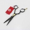 Lot de 2 paires de ciseaux professionnels pour la main gauche - En acier inoxydable - 5,5" - Pour salon de coiffure