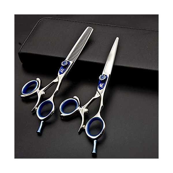 Minicocock 440C Creative Finger Ciseaux 6 Pouces Coiffeur Professionnel Haircut Set Cisaillement Color : Blue 