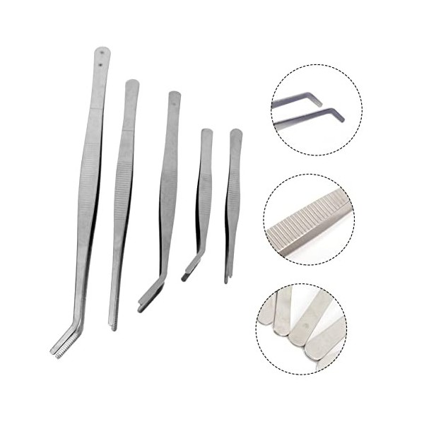 Pincettes dextension de cils de beauté, 5 pièces, pincettes de jardinage, pincettes alimentaires, coupe-ongles, kit doutils