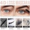 Mascara Waterproof Noir, Mascara Fibre de Soie 4D, Mascara Volume et Longueur, Mascara Noir Waterproof Volume pour plus Longs