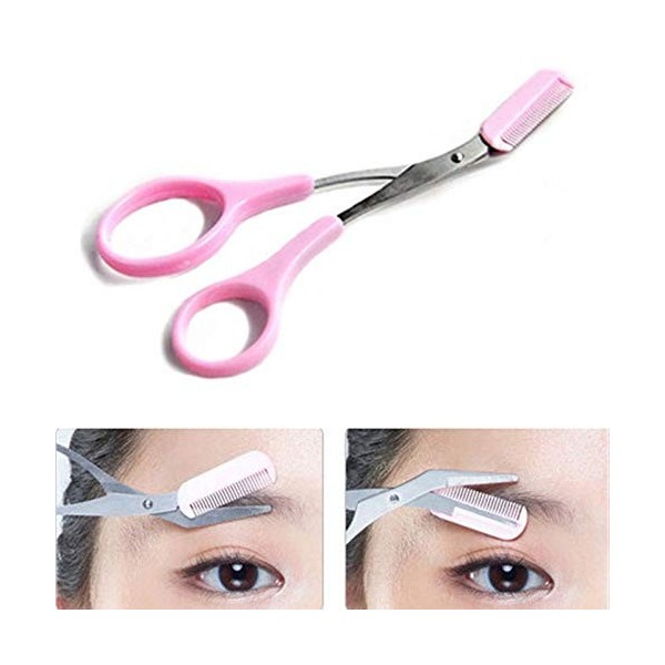 HZH Ciseaux 12,5 cm 4,92 Beauté Fille Dame Femmes Sourcils Ciseaux Peigne Cils Sourcils Tondeuse Cosmétique Maquillage O