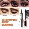 Eyeliner Pencil Liquide Eyeliner Séchage Rapide + 4D Lash Extension Mascara - Waterproof Silk Fiber Volume Mascara, Natural a