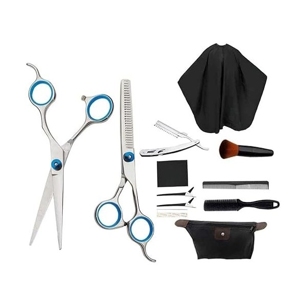 Lot de 11 ciseaux de coupe de cheveux professionnels