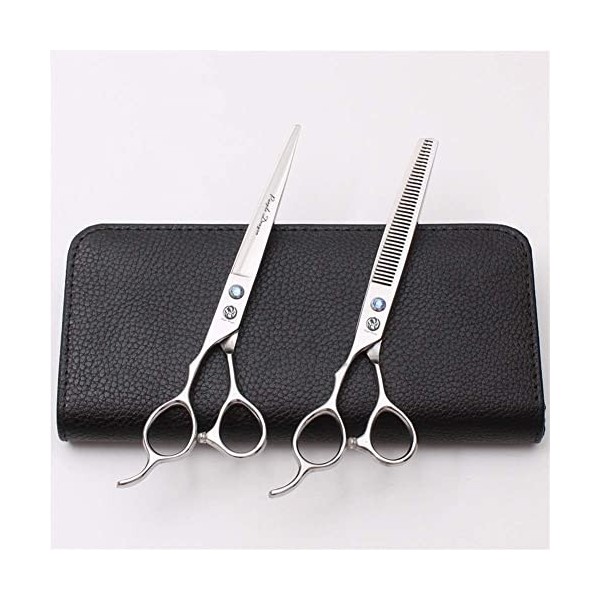 Générique Ciseaux de Coiffure pour gaucher 17,8 cm, kit doutils de Coupe de Cheveux pour Coiffeur Professionnel de la Main G