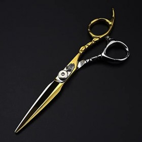 ciseaux de coiffeur Ciseaux De Coupe De Cheveux, 6 Pouces Professionnel Japon 440c Acier Or Ciseaux Couronne Ciseaux De Cheve...