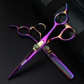 KOAIEZ Kit De Coupes De Coupe De Cheveux Professionnel De 6,0 Pouces, Cisaillements De Coiffure en Acier Inoxydable Multifonc