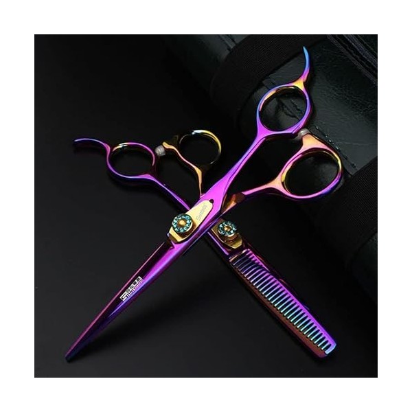 KOAIEZ Kit De Coupes De Coupe De Cheveux Professionnel De 6,0 Pouces, Cisaillements De Coiffure en Acier Inoxydable Multifonc