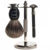 Parker Safety Razor Parker 96R sécurité rasoir rasage ensemble - Comprend pur blaireau brosse, Stand & Parker 96R papillon ou