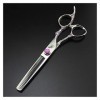 Outils de coiffure professionnels de 6 pouces, poignée de prune de fleur violette couleur: éclaircissage uniquement coupe 