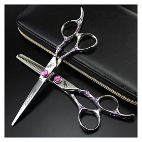 Outils de coiffure professionnels de 6 pouces, poignée de prune de fleur violette couleur: éclaircissage uniquement coupe R...