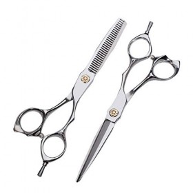 Ciseaux de coiffure professionnels de salon de coiffure de 6 pouces, ciseaux de coupe et damincissement en acier inoxydable 