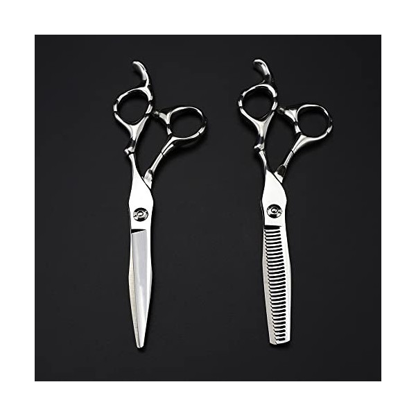 Ciseaux de coiffeur Coupe de cheveux, 6 pouces 440c Ciseaux en acier Argent Ciseaux de cheveux Coupe Outils de barbier Coupe 