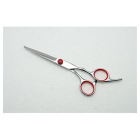 Ciseaux de coupe à vis rouges, ciseaux à effiler, ciseaux de coiffure, ciseaux à cheveux couleur : 2 pièces avec étui supplé