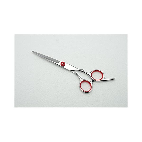 Ciseaux de coupe à vis rouges, ciseaux à effiler, ciseaux de coiffure, ciseaux à cheveux couleur : 2 pièces avec étui supplé