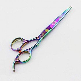 Ciseaux professionnels violet arc-en-ciel de 5.5 et 6 pouces, ensemble de ciseaux de coupe et damincissement pour cheveux, c