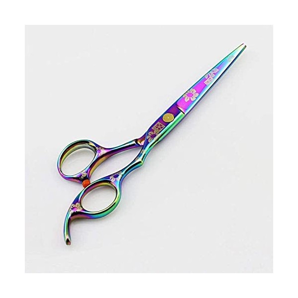 Ciseaux professionnels violet arc-en-ciel de 5.5 et 6 pouces, ensemble de ciseaux de coupe et damincissement pour cheveux, c