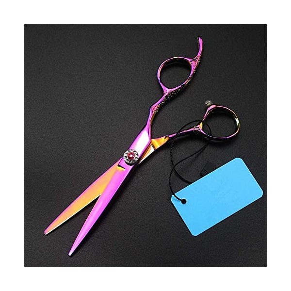 Ciseaux de coiffure professionnels 440c 6 pouces, ensemble de ciseaux à cheveux prune violet, coupe de cheveux, ciseaux aminc