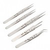 Pincettes dextension de cils de beauté, 5 pièces pinces de sablage à neuf trous outils spécialisés coupe-ongles en acier ino