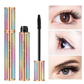 Mascara Noir, Mascara Imperméable en Fibre de Soie 4D, Faites des Cils Plus Longs, Plus épais et Courbés, Sans Grumeaux, Long